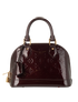 Alma BB, &pound;1,100, Handbags, Burgundy, Patent Leather, Front view